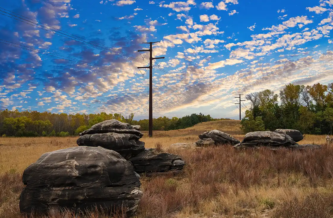 ITC transmission lines in a beautiful rural setting