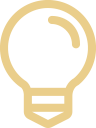 Gold lightbulb logo