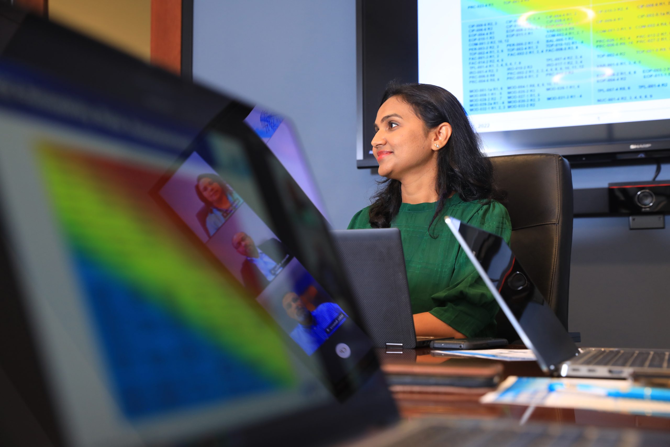 An ITC employee works on power grid issues