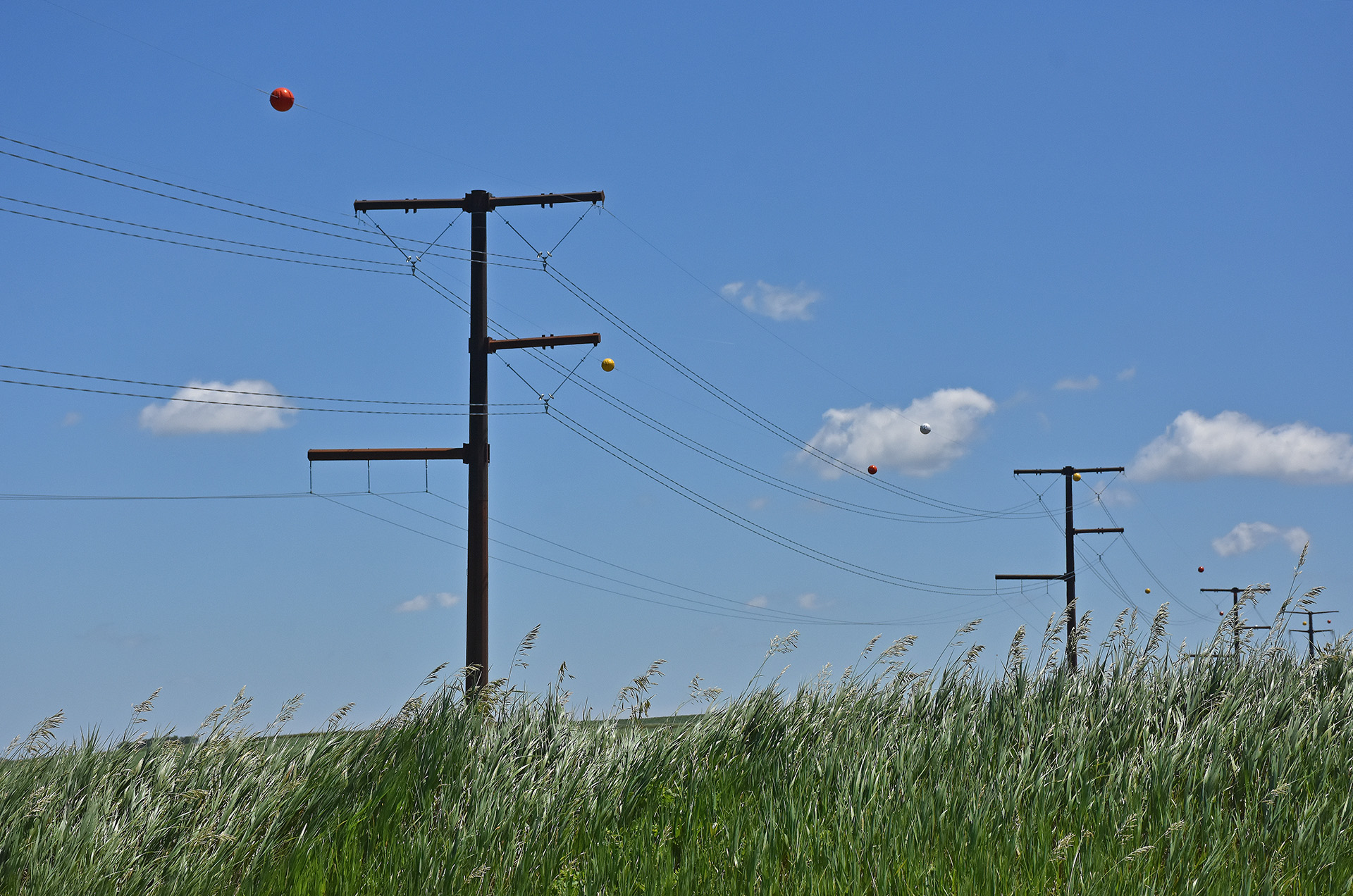 Transmission lines in the Midwest among field.
